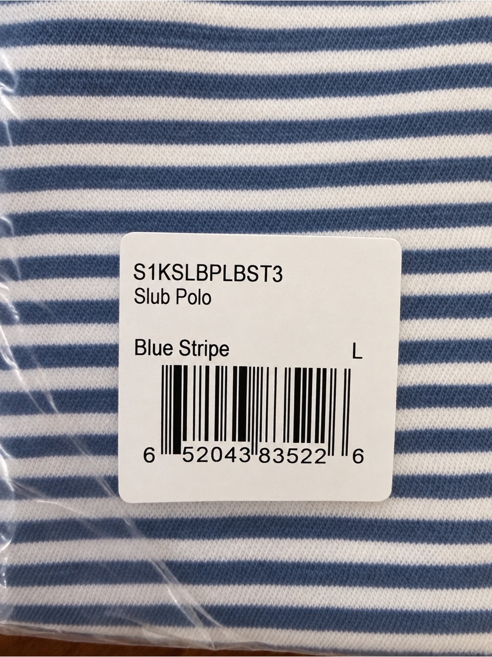 The Normal Brand Men’s Blue Stripe Polo with Orange Bear Graphic - Picture 2 of 2